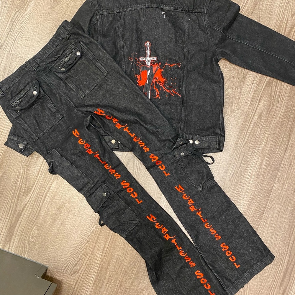 Project7denim black denim set